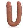 Real Rock Double Gode U Shape 12 x 3cm Marron